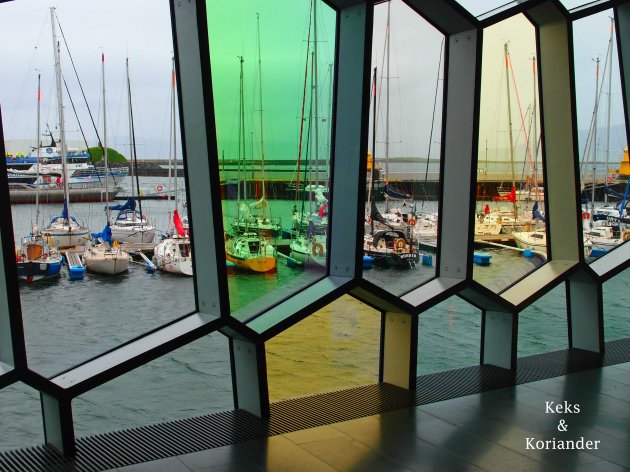 Harpa Reykjavik Island Glasfenster Hafen